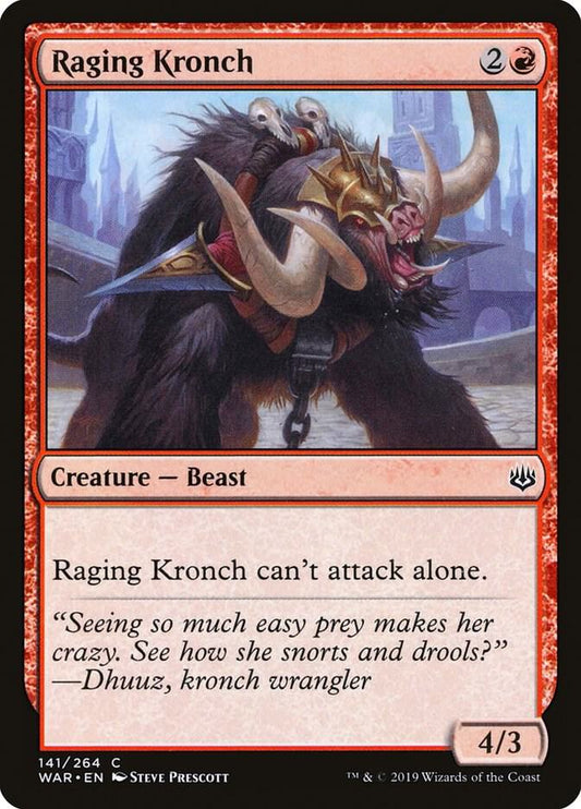 Raging Kronch 141 War of the Spark MTG C NM