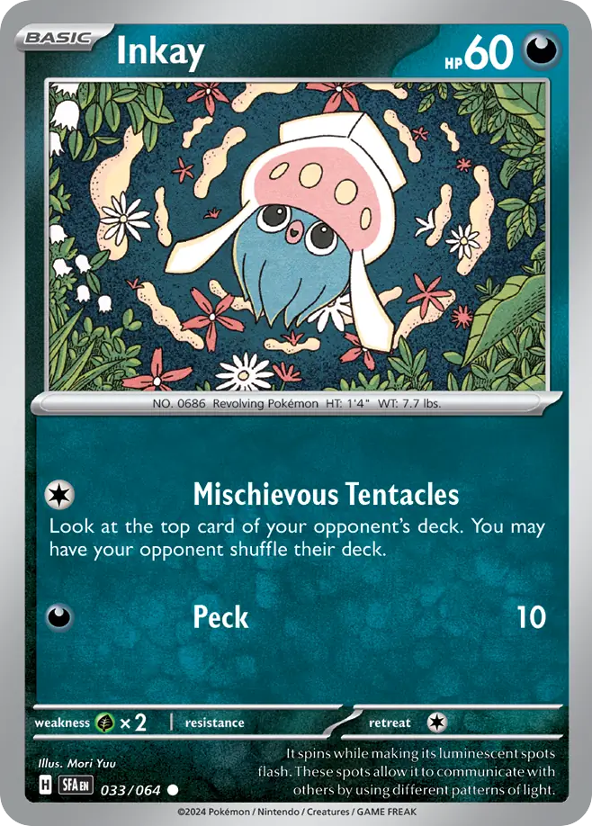 Inkay 033/064 Shrouded Fable Pokemon C NM