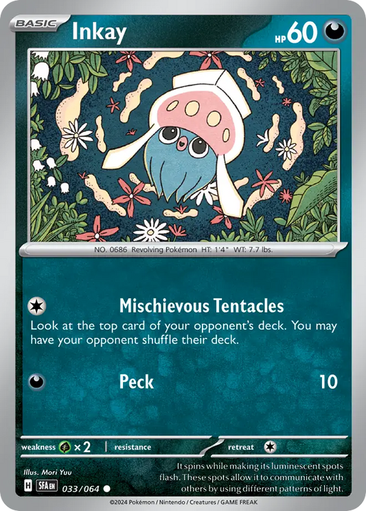 Inkay 033/064 Shrouded Fable Pokemon C NM