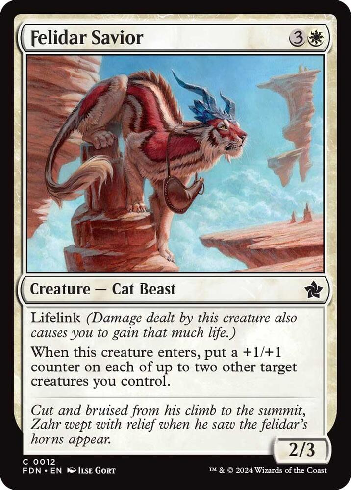 Felidar Savior 12 Foundations MTG C Foil NM